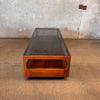 Mid Century Smokey Glass & Walnut Coffee Table by John Keal for Brown Saltman