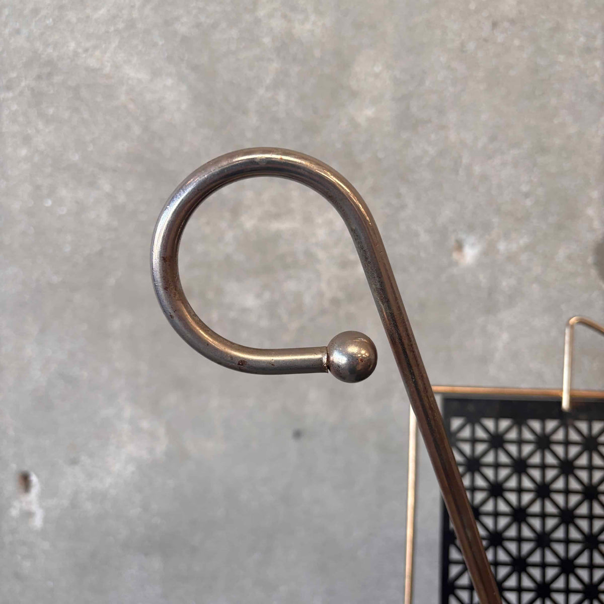 Mid Century Modern Brass Rolling Magazine Rack
