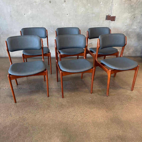 Set of Six Mid Century Model 49 Side Chairs By Erik Buch