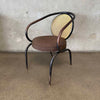 Mid Century Steel & Cane Thonet Style Arm Chair