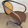 Mid Century Steel & Cane Thonet Style Arm Chair