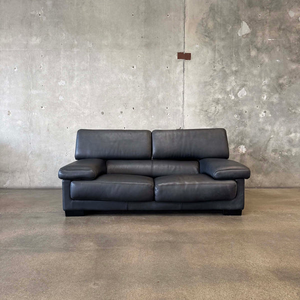 Leather Sofa w/ Adjustable Headrest by Roche Bobois