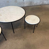 Set of Three Iron + Marble Nesting Coffee Tables by Pottery Barn