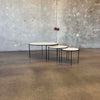 Set of Three Iron + Marble Nesting Coffee Tables by Pottery Barn