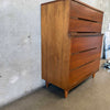 Mid Century Modern L.A. Period Furniture Five Drawer Tall Dresser