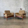 Pair of "Wiki" Lounge Chairs in Walnut by Illum Wikkelso