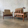 Pair of "Wiki" Lounge Chairs in Walnut by Illum Wikkelso