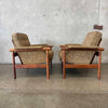 Pair of "Wiki" Lounge Chairs in Walnut by Illum Wikkelso