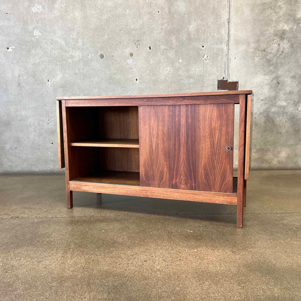 1950s Walnut Drop Leaf Sideboard/Bar Cabinet