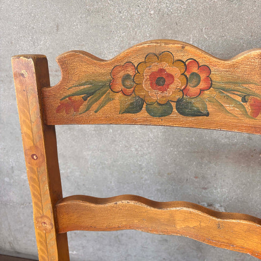 Monterey Furniture Floral Painted Rush Seat Chair
