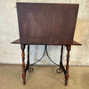 1920's Spanish Revival Drop Front Desk With Iron Stretcher