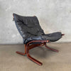 1960s Black Leather Westnofa Siesta Chair - Made in Norway