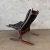 1960s Black Leather Westnofa Siesta Chair - Made in Norway