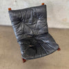 1960s Black Leather Westnofa Siesta Chair - Made in Norway