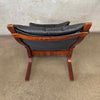 1960s Black Leather Westnofa Siesta Chair - Made in Norway
