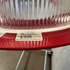 Vintage Ribbed Holophane Pendant Lamp w/ Red Metal Frame #2 - Made in Canada
