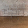 Set of Three Reproduction Harry Bertoia Chrome Wired Barstools