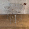 Set of Three Reproduction Harry Bertoia Chrome Wired Barstools