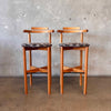 Pair of Mid Century Modern Scandinavian Bar Stools