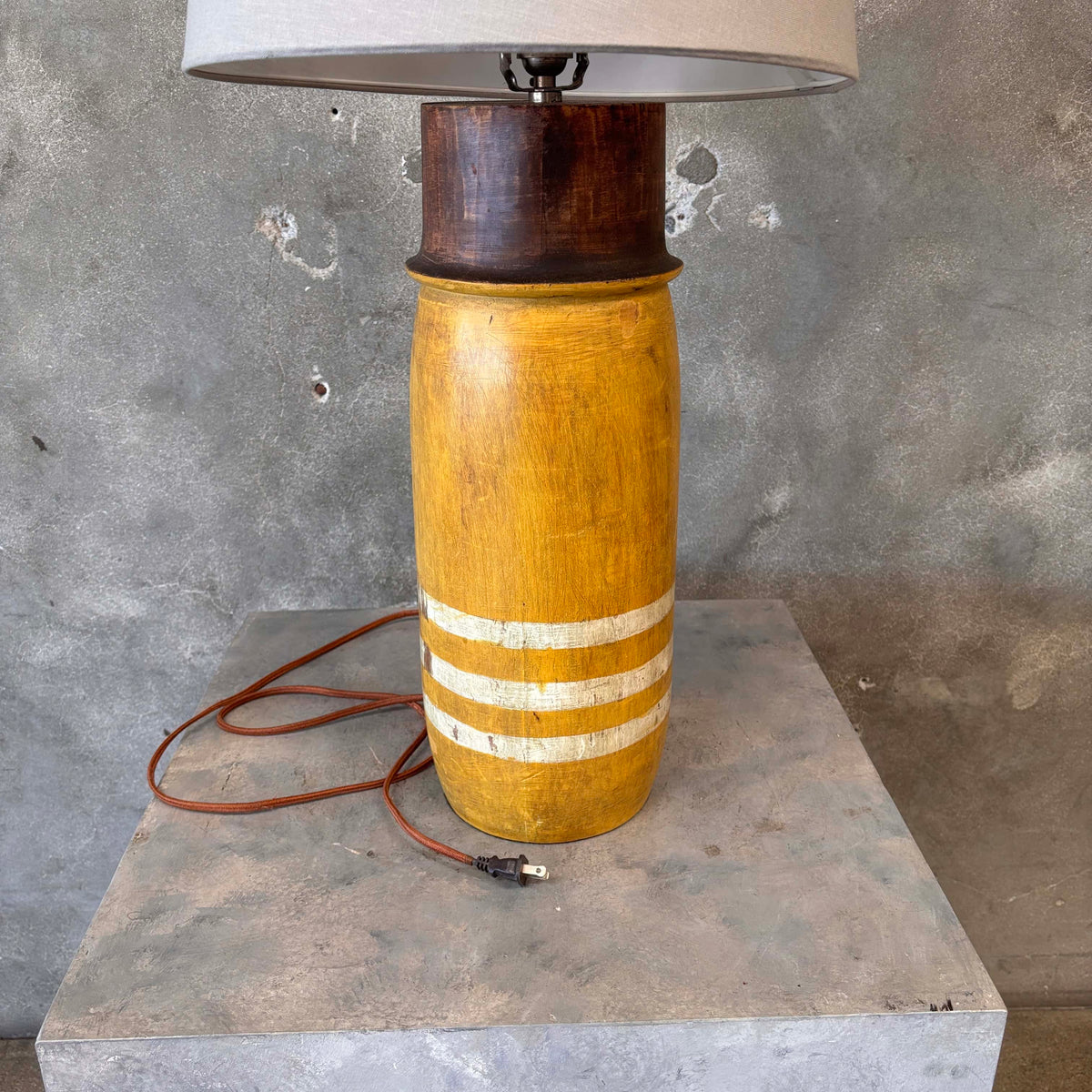 Large Painted Wood Lamp - Modern