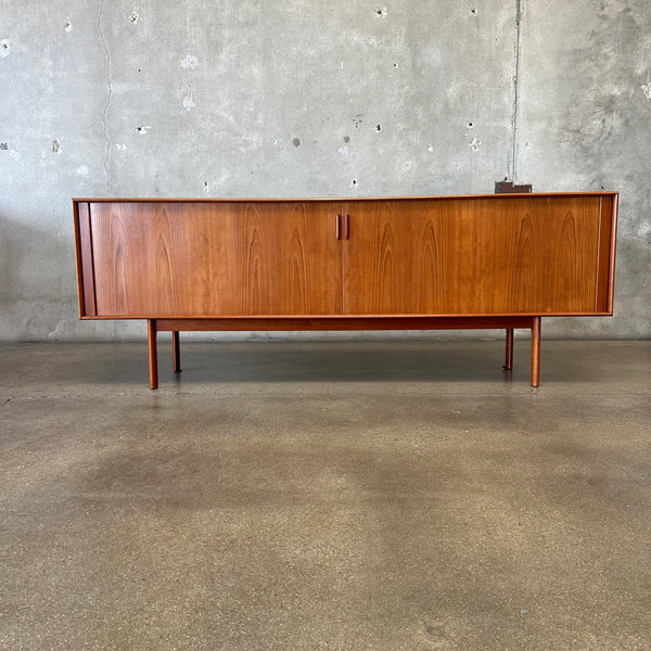 Danish Teak Credenza w/Tambour Doors by Henning Larsen