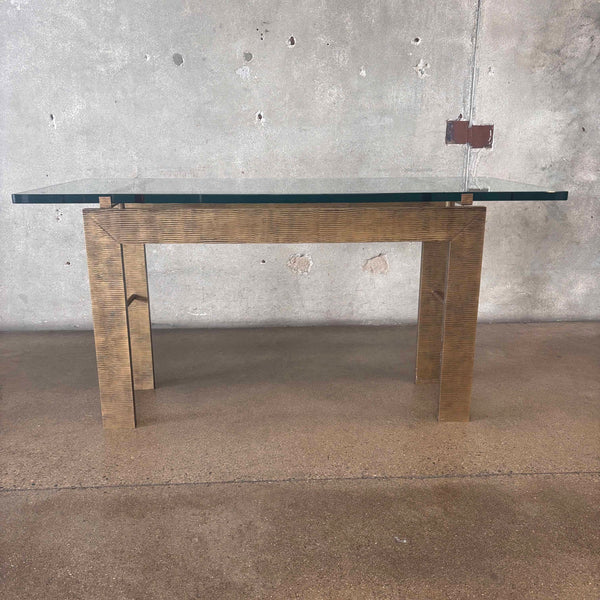 Custom Made Solid Brass/Console Sofa Table w/Glass Product Image