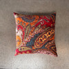 Set of Four Down Filled Pillows - Velvet Print With Brushed Twill