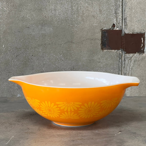 Vintage Pyrex #444 Sunflower Orange Four Quart Cinderella Mixing Bowl