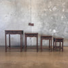 Set of Four Vintage JL George Hand Carved Nesting Tables