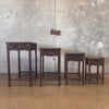 Set of Four Vintage JL George Hand Carved Nesting Tables