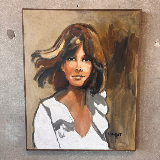 70s Painting Female Portrait