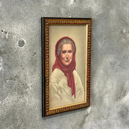 Vintage "OLD WOMAN OF CAPRI" Rare Art Print Distributed by M&B Inc., New York