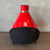 Vintage Mid Century Modern Red Porcelain Enamel Finish Preway Fireplace