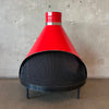 Vintage Mid Century Modern Red Porcelain Enamel Finish Preway Fireplace