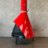 Vintage Mid Century Modern Red Porcelain Enamel Finish Preway Fireplace