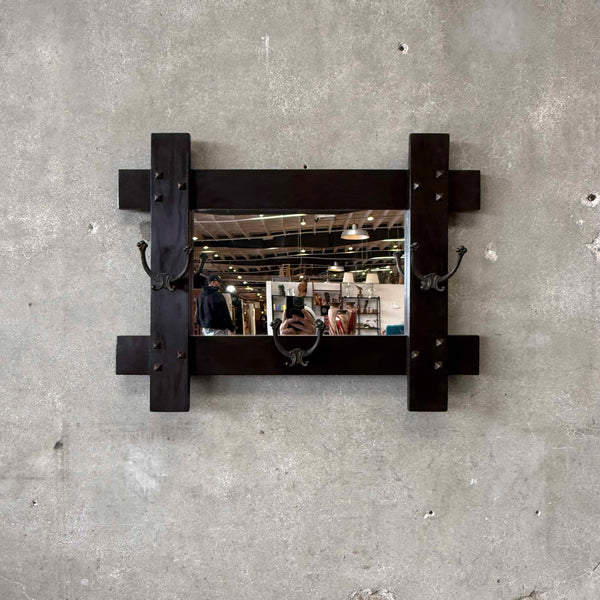 Antique Coat/Hat Rack Mirror