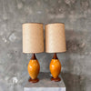 Pair of Mid Century Modern 1960s - 1970s Table Lamps w/ Shades