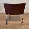 1970s Cattelan Italia Chrome Plated Steel & Leather Lounge Chair