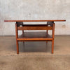 Mid Century Jens Risom Walnut Two-Tier Side Table/End Table