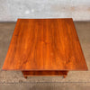 Mid Century Jens Risom Walnut Two-Tier Side Table/End Table