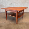Mid Century Jens Risom Walnut Two-Tier Side Table/End Table
