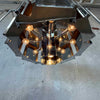 Mid Century Modern 1970s Chrome & Smoked Glass Chandelier