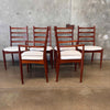 Six Mid Century Modern Cherry Wood Ladder Back Chairs