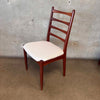 Six Mid Century Modern Cherry Wood Ladder Back Chairs