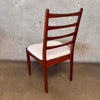 Six Mid Century Modern Cherry Wood Ladder Back Chairs