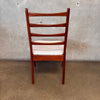 Six Mid Century Modern Cherry Wood Ladder Back Chairs