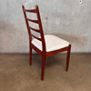 Six Mid Century Modern Cherry Wood Ladder Back Chairs