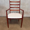 Six Mid Century Modern Cherry Wood Ladder Back Chairs