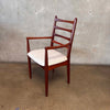 Six Mid Century Modern Cherry Wood Ladder Back Chairs
