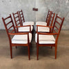 Six Mid Century Modern Cherry Wood Ladder Back Chairs